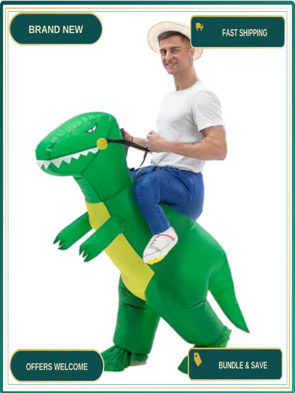 Inflatable Dinosaur Costume Adult Blow Up Suit Halloween